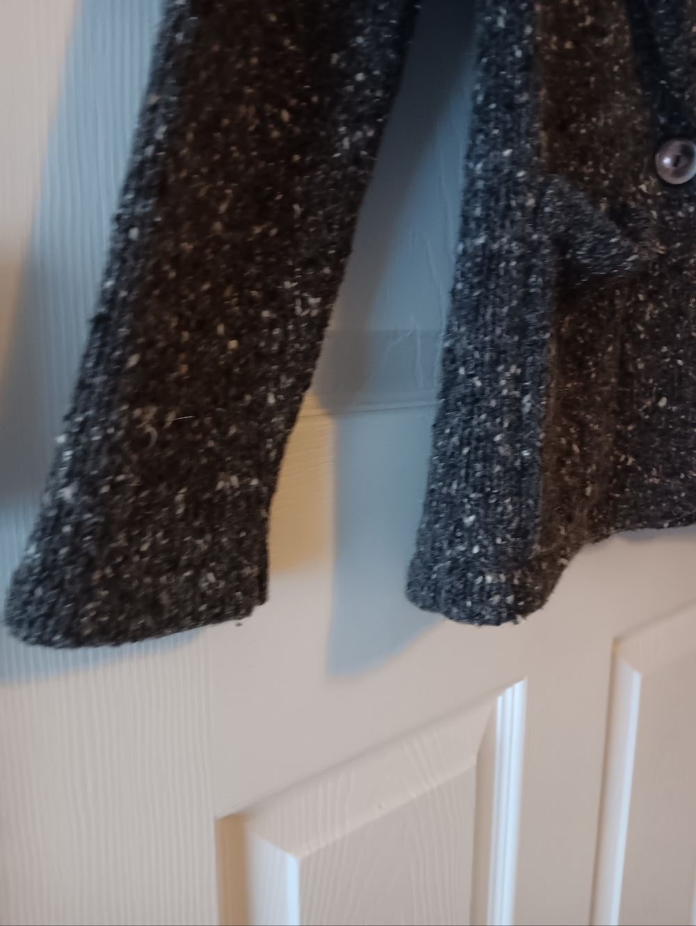 Vintage Nordstrom Gallery Wool Blend Speckled Shawl Collar Cardigan Sweater - Picture 5 of 6